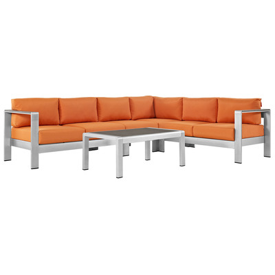 Modway Furniture Outdoor Sofas and Sectionals, black, ,ebony, Orange,Silver, 