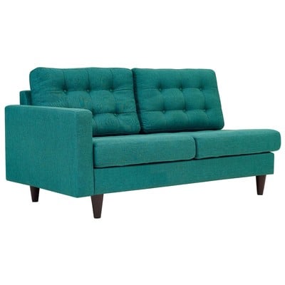 Sofas and Loveseat Modway Furniture Empress Teal EEI-2589-TEA 889654110293 Sofa Sectionals Bluenavytealturquioseindigoaqu Loveseat Love seatSofa Sofa Set setTufted tufting 