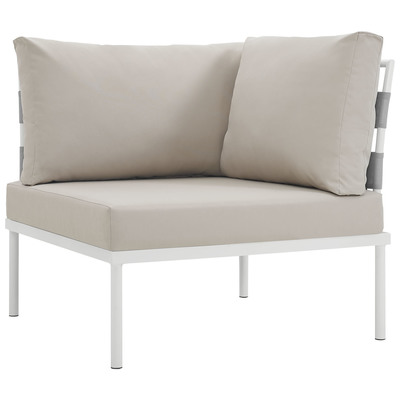 Modway Furniture Outdoor Sofas and Sectionals, Beige,Cream,beige,ivory,sand,nudeWhite,snow, Loveseat,Sectional,Sofa, White, Complete Vanity Sets, Sofa Sectionals, 889654094036, EEI-2601-WHI-BEI