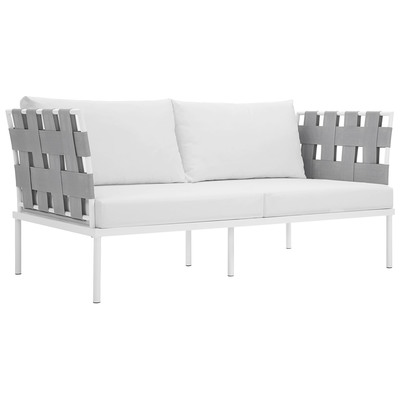 Sofas and Loveseat Modway Furniture Harmony White White EEI-2603-WHI-WHI 889654094142 Sofa Sectionals BlackebonyWhitesnow Loveseat Love seatSectional So Polyester Contemporary Contemporary/Mode Sofa Set set Complete Vanity Sets 
