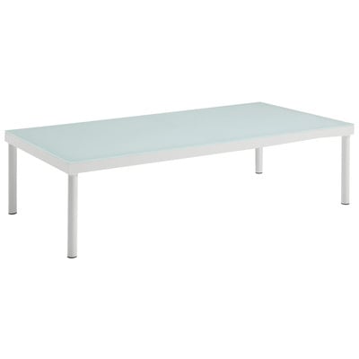 Modway Furniture Coffee Tables, Whitesnow, Square, Glass,Metal,Iron,Steel,Aluminum,Alu+ PE wicker+ glassWhite, Complete Vanity Sets, Sofa Sectionals, 889654094166, EEI-2605-WHI,Low (under 14 in.)