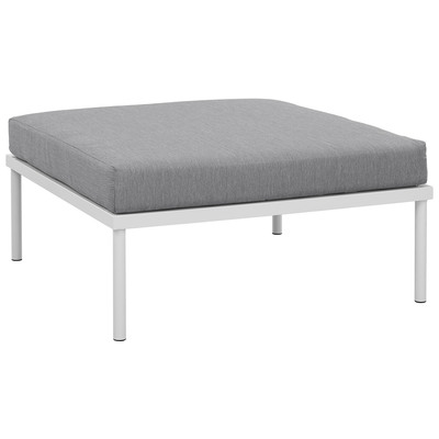 Modway Furniture Ottomans and Benches, Gray,GreyWhite,snow, Square, Complete Vanity Sets, Sofa Sectionals, 889654094203, EEI-2609-WHI-GRY
