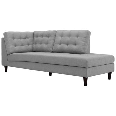 Sofas and Loveseat Modway Furniture Empress Light Gray EEI-2612-LGR 889654105619 Sofas and Armchairs BrownsableGrayGrey Chaise LoungeLoveseat Love sea Sofa Set setTufted tufting 