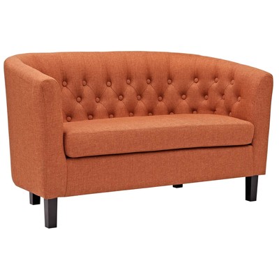 Sofas and Loveseat Modway Furniture Prospect Orange EEI-2614-ORA 889654098119 Sofas and Armchairs Orange Chaise LoungeLoveseat Love sea Polyester Contemporary Contemporary/Mode Sofa Set setTufted tufting 