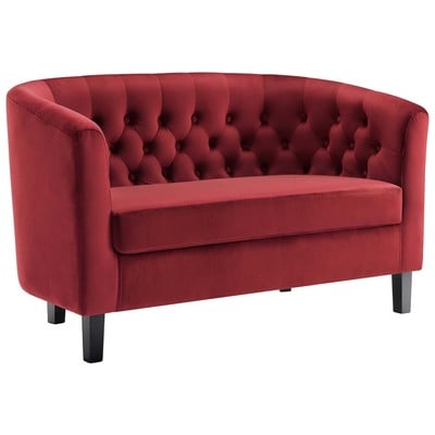 Sofas and Loveseat Modway Furniture Prospect Maroon EEI-2615-MAR 889654999225 Sofas and Armchairs Chaise LoungeLoveseat Love sea Polyester Velvet Contemporary Contemporary/Mode Sofa Set setTufted tufting 