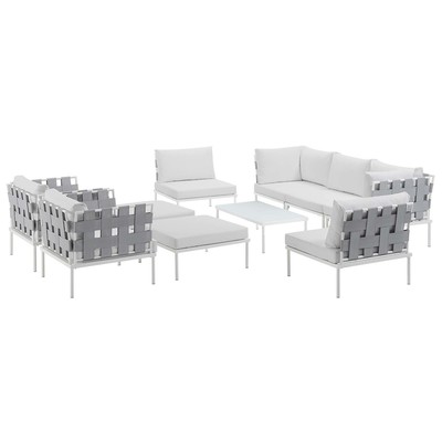 Modway Furniture Outdoor Sofas and Sectionals, White,snow, Loveseat,Sectional,Sofa, White, Complete Vanity Sets, Sofa Sectionals, 889654098775, EEI-2616-WHI-WHI-SET