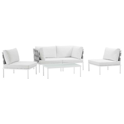 Modway Furniture Outdoor Sofas and Sectionals, White,snow, Loveseat,Sectional,Sofa, White, Complete Vanity Sets, Sofa Sectionals, 889654099017, EEI-2622-WHI-WHI-SET