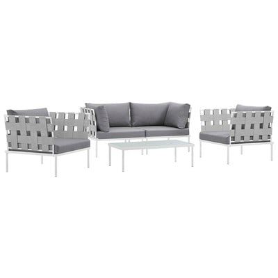 Outdoor Sofas and Sectionals Modway Furniture Harmony White Gray EEI-2623-WHI-GRY-SET 889654099031 Sofa Sectionals Gray GreyWhite snow Loveseat Sectional Sofa Gray Light GrayWhite Complete Vanity Sets 