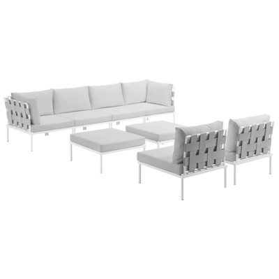 Modway Furniture Outdoor Sofas and Sectionals, White,snow, Loveseat,Sectional,Sofa, White, Complete Vanity Sets, Sofa Sectionals, 889654099093, EEI-2624-WHI-WHI-SET