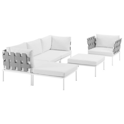 Modway Furniture Outdoor Sofas and Sectionals, White,snow, Loveseat,Sectional,Sofa, White, Complete Vanity Sets, Sofa Sectionals, 889654099178, EEI-2626-WHI-WHI-SET