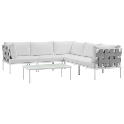 Modway Furniture Outdoor Sofas and Sectionals, White,snow, Loveseat,Sectional,Sofa, White, Complete Vanity Sets, Sofa Sectionals, 889654099215, EEI-2627-WHI-WHI-SET