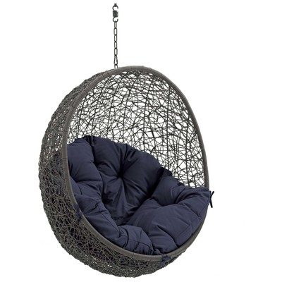 Outdoor Chairs and Stools Modway Furniture Hide Gray Navy EEI-2654-GRY-NAV 889654096610 Daybeds and Lounges Blue navy teal turquiose indig Blue Gray Steel Powder Coated Rust Proof Iro Hanging Swing Complete Vanity Sets 