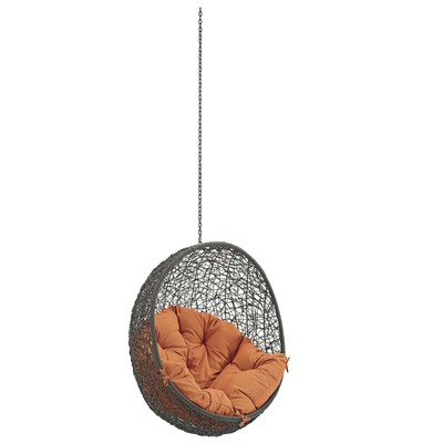 Outdoor Chairs and Stools Modway Furniture Hide Gray Orange EEI-2654-GRY-ORA 889654096627 Daybeds and Lounges Gray GreyOrange Gray ORANGE Steel Powder Coated Rust Proof Iro Hanging Swing Complete Vanity Sets 