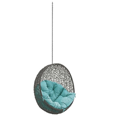 Outdoor Chairs and Stools Modway Furniture Hide Gray Turquoise EEI-2654-GRY-TRQ 889654096658 Daybeds and Lounges Gray Grey Gray Turquoise Gray Steel Powder Coated Rust Proof Iro Hanging Swing Complete Vanity Sets 