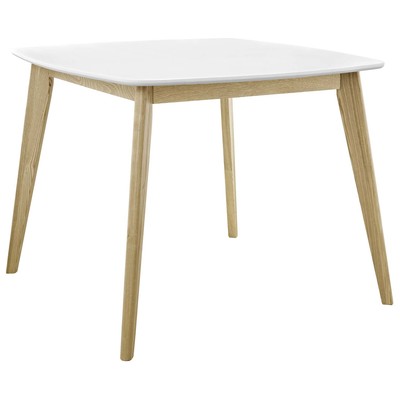Modway Furniture Dining Room Tables, Whitesnow, White,Wood,MDF,Plywood,Oak, Bar and Dining Tables, 889654100782, EEI-2669-WHI,Standard (28-33 in)