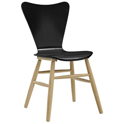 Dining Room Chairs Modway Furniture Cascade Black EEI-2672-BLK 889654100812 Dining Chairs Black ebony HARDWOOD Wood MDF Plywood Beec Black DarkNatural Painted Woo 