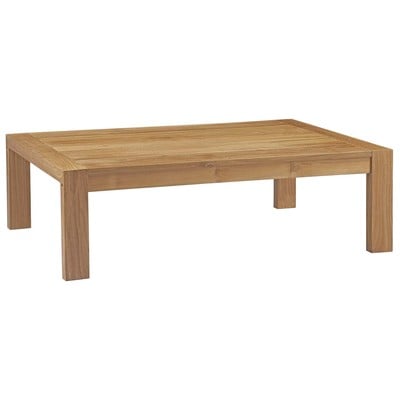 Modway Furniture Coffee Tables, Whitesnow, Teak,White,Wood,Plywood,Hardwoods,MDF,MINDI VENEERS WITH POPLAT SOLLIDS OVER MDFCORES, Bar and Dining, 889654102540, EEI-2710-NAT,Low (under 14 in.)