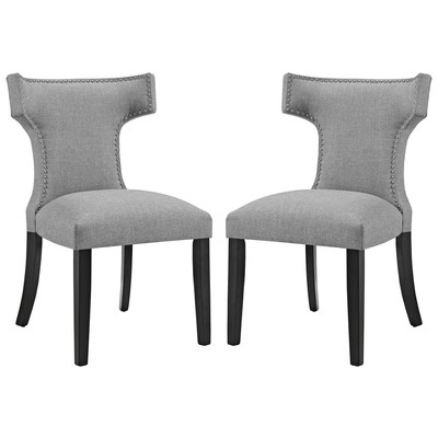 Dining Room Chairs Modway Furniture Curve Light Gray EEI-2741-LGR-SET 889654101642 Dining Chairs Gray Grey Side Chair HARDWOOD Wood MDF Plywood Beec Gray Smoke SMOKED TaupePolyest 