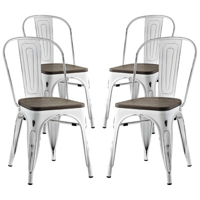 Modway Furniture Dining Room Chairs, White,snow, Side Chair, White,Ivory, Dining Chairs, 889654106401, EEI-2752-WHI-SET