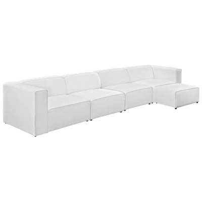 Sofas and Loveseat Modway Furniture Mingle White EEI-2833-WHI 889654110903 Sofas and Armchairs Whitesnow Chaise LoungeLoveseat Love sea Polyester Contemporary Contemporary/Mode Sofa Set set 