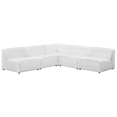Sofas and Loveseat Modway Furniture Mingle White EEI-2839-WHI 889654111023 Sofas and Armchairs Whitesnow Chaise LoungeLoveseat Love sea Polyester Contemporary Contemporary/Mode Sofa Set set 