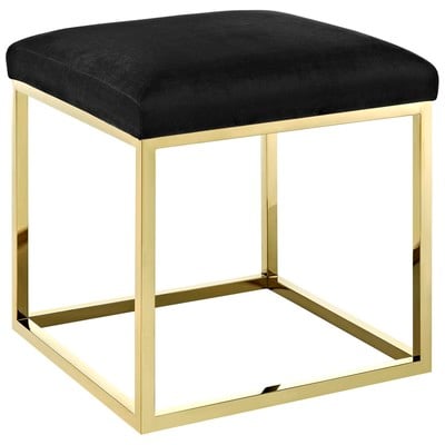 Modway Furniture Ottomans and Benches, Black,ebonyGold, Sofas and Armchairs, 889654111221, EEI-2849-GLD-BLK