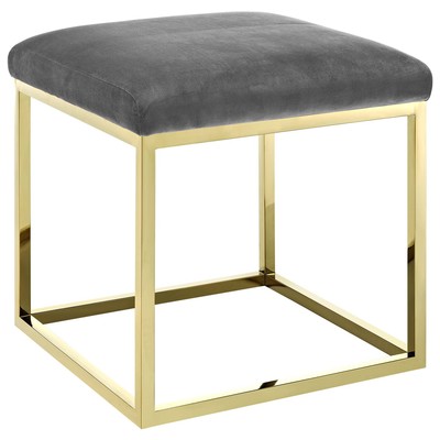 Modway Furniture Ottomans and Benches, gold, ,Gray,Grey, Sofas and Armchairs, 889654111238, EEI-2849-GLD-GRY