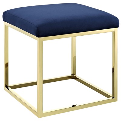 Ottomans and Benches Modway Furniture Anticipate Gold Navy EEI-2849-GLD-NAV 889654111252 Sofas and Armchairs Blue navy teal turquiose indig 