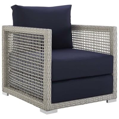Chairs Modway Furniture Aura Gray Navy EEI-2918-GRY-NAV 889654118503 Bar and Dining Blue navy teal turquiose indig 