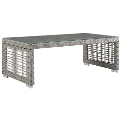 Coffee Tables Modway Furniture Aura Gray EEI-2919-GRY 889654118527 Bar and Dining GrayGrey Chrome Glass Metal Iron Steel 