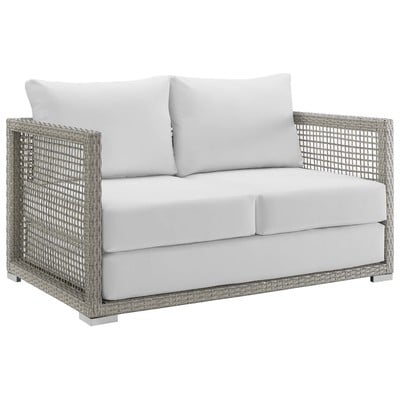 Sofas and Loveseat Modway Furniture Aura Gray White EEI-2924-GRY-WHI 889654118633 Sofa Sectionals GrayGreyWhitesnow Loveseat Love seatSofa Sofa Set set 