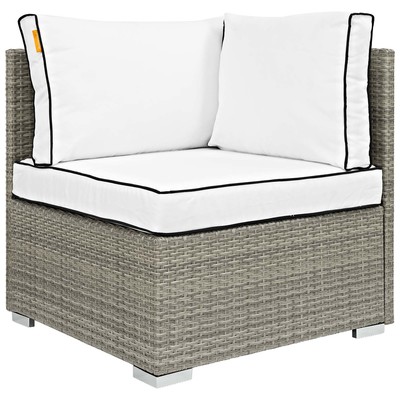 Modway Furniture Outdoor Sofas and Sectionals, Gray,GreyWhite,snow, Sectional,Sofa, Gray,Light GrayNatural,White, Sofa Sectionals, 889654118220, EEI-2956-LGR-WHI
