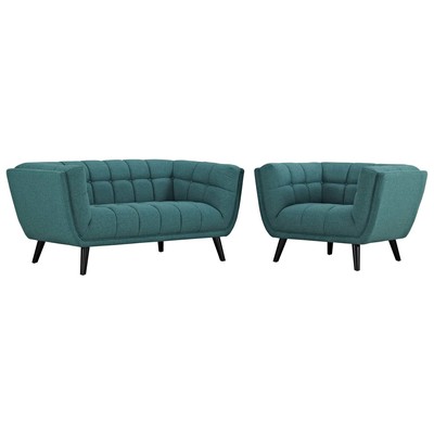 Modway Furniture Chairs, black, ,ebony, blue, ,navy, ,teal, ,turquiose, ,indigo,aqua,Seafoam, green, , ,emerald, ,teal, Sofas and Armchairs, 889654123514, EEI-2972-TEA-SET