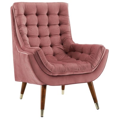 Chairs Modway Furniture Suggest Dusty Rose EEI-3001-DUS 889654146889 Lounge Chairs and Chaises Gold Accent Chairs AccentLounge Cha 