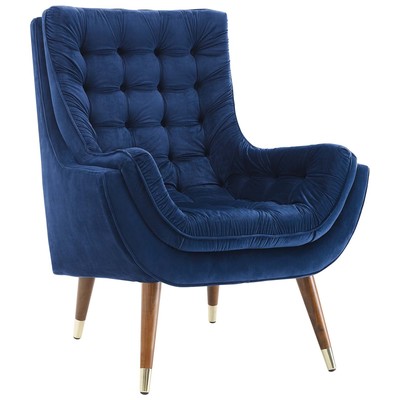 Chairs Modway Furniture Suggest Navy EEI-3001-NAV 889654137764 Lounge Chairs and Chaises Blue navy teal turquiose indig Accent Chairs AccentLounge Cha 
