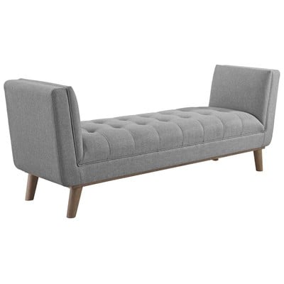 Modway Furniture Ottomans and Benches, Gray,Grey, Benches and Stools, 889654137818, EEI-3002-LGR