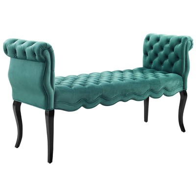 Ottomans and Benches Modway Furniture Adelia Teal EEI-3018-TEA 889654137870 Benches and Stools Blue navy teal turquiose indig 