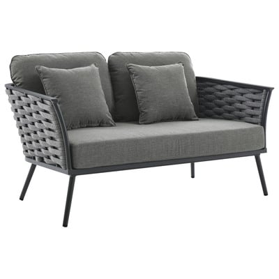 Modway Furniture Sofas and Loveseat, Chaise,LoungeLoveseat,Love seatSofa, Polyester, Contemporary,Contemporary/ModernModern,Nuevo,Whiteline,Contemporary/Modern,tov,bellini,rossetto, Sofa Set,set, Sofa Sectionals, 889654958574, EEI-3019-GRY-CHA