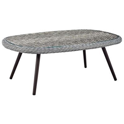 Coffee Tables Modway Furniture Endeavor Gray EEI-3026-GRY 889654123651 Bar and Dining BlackebonyGrayGrey Glass Metal Iron Steel Aluminu 