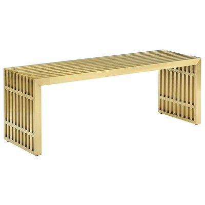 Ottomans and Benches Modway Furniture Gridiron Gold EEI-3035-GLD 889654123712 Benches and Stools Gold 