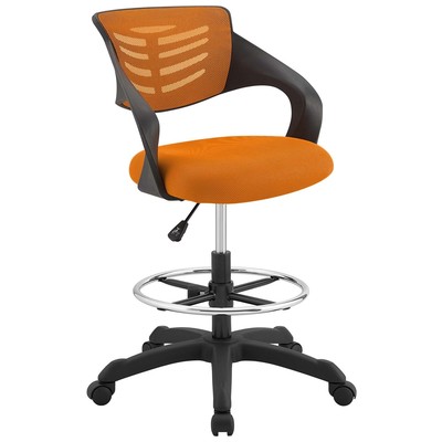 Office Chairs Modway Furniture Thrive Orange EEI-3040-ORA 889654122692 Office Chairs Orange Drafting Chair Adjustable Lumbar Support Swiv Nylon Orange 