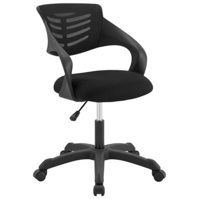 Office Chairs Modway Furniture Thrive Black EEI-3041-BLK 889654122715 Office Chairs Blackebony Drafting Chair Lumbar Support Swivel Nylon Black 