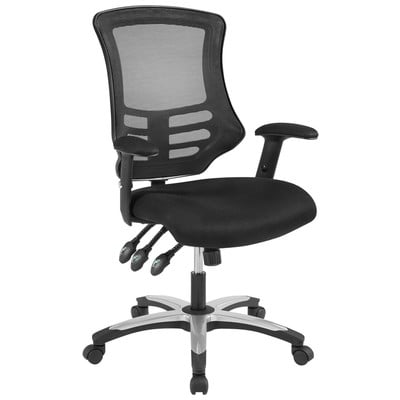 Office Chairs Modway Furniture Calibrate Black EEI-3042-BLK 889654123187 Office Chairs Blackebony Adjustable Lumbar Support Swiv Nylon Black 