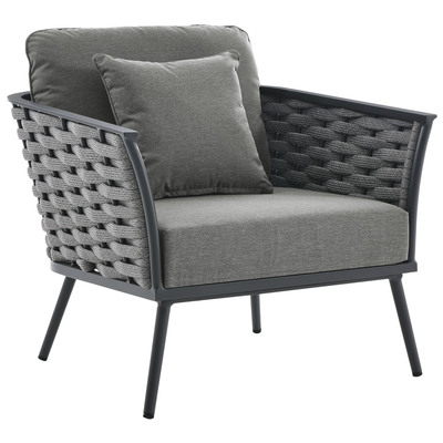 Chairs Modway Furniture Stance Gray Charcoal EEI-3054-GRY-CHA 889654958512 Bar and Dining Gray Grey ArmChairs Arm ChairLounge Chai 