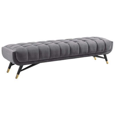 Ottomans and Benches Modway Furniture Adept Gray EEI-3061-GRY 889654127383 Benches and Stools Black ebonyGold Gray Grey 