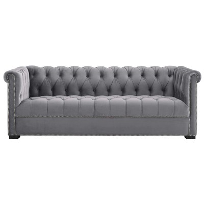 Modway Furniture Sofas and Loveseat, black ebony GrayGrey, Chaise,LoungeLoveseat,Love seatSofa, Velvet, Traditional,afd, Sofa Set,setTufted,tufting, Sofas and Armchairs, 889654127529, EEI-3064-GRY