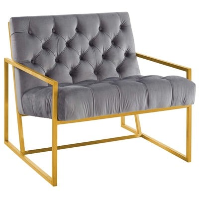 Modway Furniture Chairs, Gold,Gray,Grey, Accent Chairs,Accent, Sofas and Armchairs, 889654127819, EEI-3073-GRY