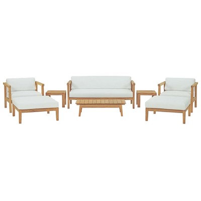 Modway Furniture Outdoor Sofas and Sectionals, White,snow, Loveseat,Sofa, Natural,White, Sofa Sectionals, 889654131250, EEI-3110-NAT-WHI-SET
