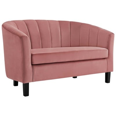 Sofas and Loveseat Modway Furniture Prospect Dusty Rose EEI-3137-DUS 889654146896 Sofas and Armchairs Blackebony Loveseat Love seatSofa Polyester Velvet Contemporary Contemporary/Mode Sofa Set setTufted tufting 