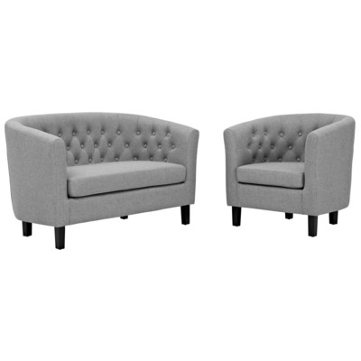 Chairs Modway Furniture Prospect Light Gray EEI-3148-LGR-SET 889654134909 Sofas and Armchairs Gray Grey Lounge Chairs Lounge 